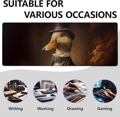 Duck Large Mouse Pad, Gaming Mouse Pad, Keyboard Mat, Non-Slip Rubber Base, Office Accessories, Desk Mat, MousePads for School, Work, Home Decor Gifts 31.5" x 11.8"
