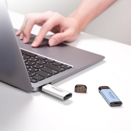 Transcend ESD300 512GB External SSD, Up to 1,050MB/s, Type C USB Drive for iPhone17,16,15, iPad&Mac/Pixel10/Tesla/Steam Deck/ROG Ally/MSI Claw/Android/PS5, Smart TV, USB 3.2 Gen2 Portable SSD- Silver