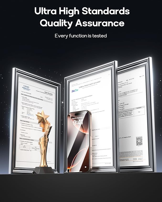 3 Pack for iPhone 14 Pro Max Tempered Glass Screen Protector, Dust Free CABIN, Auto Positioning, Bubble Free, High Definition, Easy Installation,9H+ Hardness
