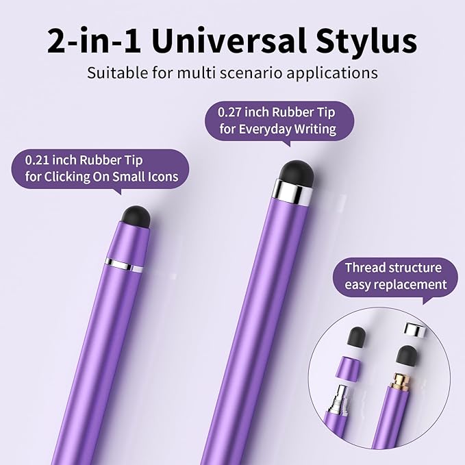 Stylus Pen for Touchscreen,2 in 1 High Precision and Sensitivity Stylus,Stylus Pen for iPad/iPhone/Android/Samsung Smartphone and Tablets,Compatible with All Touch Screens(10 Colors Stylus)