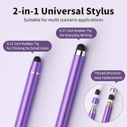Stylus Pen for Touchscreen,2 in 1 High Precision and Sensitivity Stylus,Stylus Pen for iPad/iPhone/Android/Samsung Smartphone and Tablets,Compatible with All Touch Screens(10 Colors Stylus)