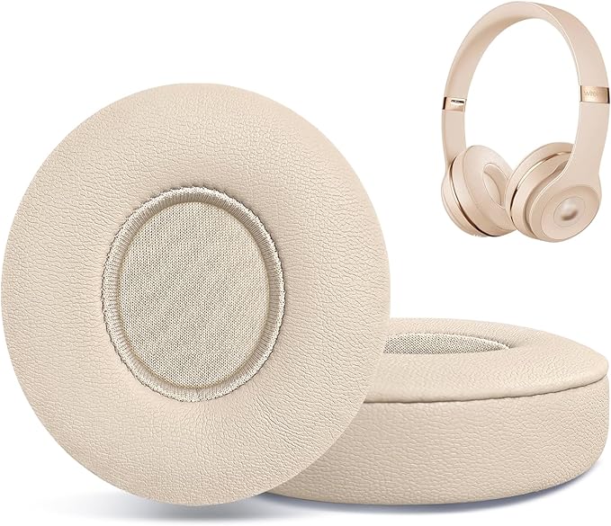 Replacement Ear Pads for Beats Solo 2 & Solo 3 Wireless On-Ear Headphones, Ear Cushions, Headset Earpads, Ear Cups Cover with Soft Protein Leather (Pink)