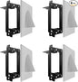 BestMounts - 4 Pack 1-Gang Recessed Snap-ON Low Voltage Cable Plate with Mounting Bracket ETL Listed (White, Outer Nose)