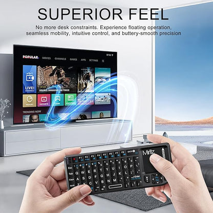 Mini Wireless Keyboard with Touchpad, Bluetooth Keyboard for iPad/Tablet/PC/TV, 2.4GHz USB Dongle & Bluetooth Dual Mode, Portable & Lightweight, Long Battery Life for Travel