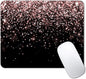 IMAYONDIA Mouse Pad, Rose Gold Glitter Black Mouse Pad, Non-Slip Rubber Base Women Mousepad, Mouse Mat Pad for Work, Game, Office, 9.5 x 7.9 Inch - Beautiful Modern Luxury Design