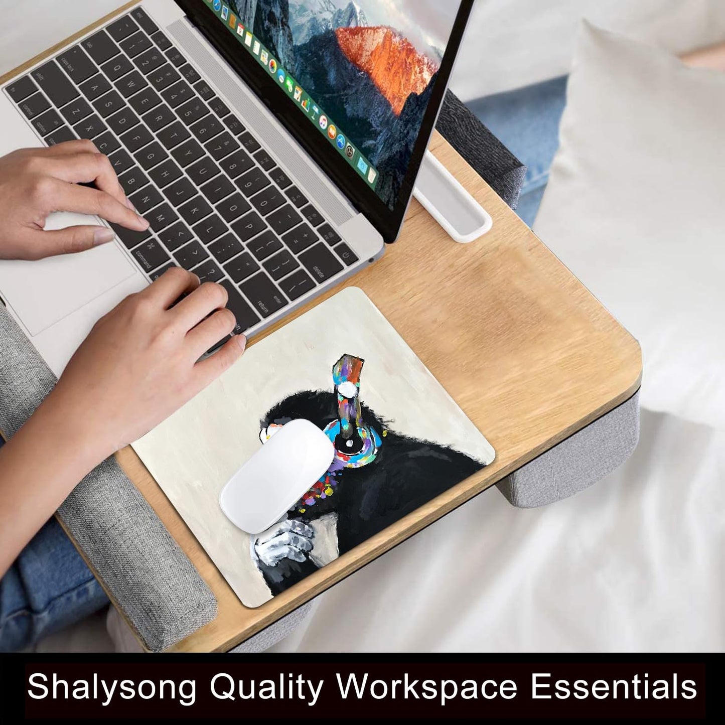 SHALYSONG Gorilla Oil Painting Mouse Pad, Non-Slip Small Computer Mousepad