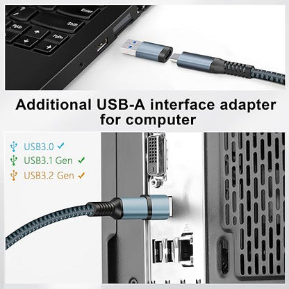 Kuject Link Cable 20FT Compatible for Quest 3S/3, Quest 2/Pro, Pico 4, Nylon Braided Accessories for Rift S/Steam VR Games, USB 3.0 Type C to C High Speed Data Transfer Charging Cord for Gaming PC
