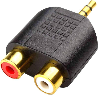 ANDTOBO 3.5 mm TRS to Dual RCA F (2-Pack), 3.5mm Stereo Male to Dual RCA Female Audio Breakout Adapter