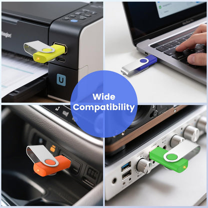 ABLAZE 1GB Flash Drive 10 Pack, USB 2.0 Memory Stick with Lanyards