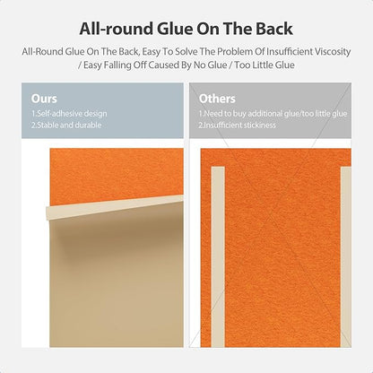 12 Pack Acoustic Panels Self Adhesive Sound Proof Foam, High Density Sound Acoustic Panel, 16X12X0.4 Inch 4:3 Rectangle Panels in Home, Office, Reccording Room, Studio, more(Orange-Red)