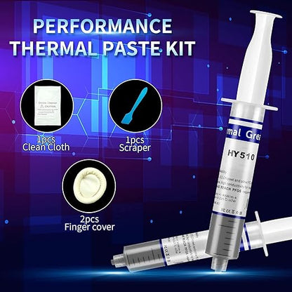 HY510-50g (25g*2) Thermal Conductivity: >1.93W/m-k CPU Thermal heatsink Paste Silicone Grease Compound Non-Conductive for pc CPU gpu PS4 50 Gram