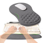 KUOSGM 2-in-1 Ergonomic Set, Wave Rise Keyboard Wrist Rest and Massage Bulge Slope Mouse Pad Wrist Support, Cushion Memory Foam Integrated to Relieve Wrist Pain, Cute Cat Paws