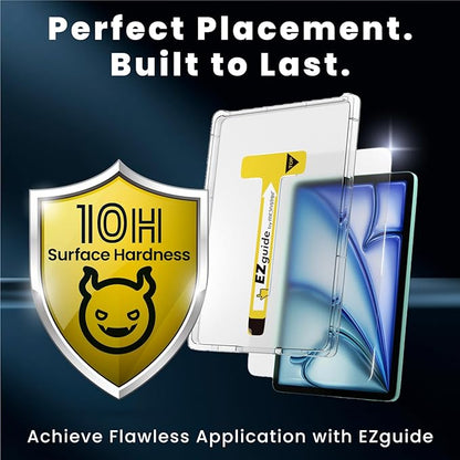 BELLEMOND Tempered Glass Screen Protector designed for iPad Air 11” (M3, 2025 / M2, 2024) - Anti Blue Light filter「EZ Guide」Alignment Kit for Flawless Installation, 10H Hardness - Designed in Japan