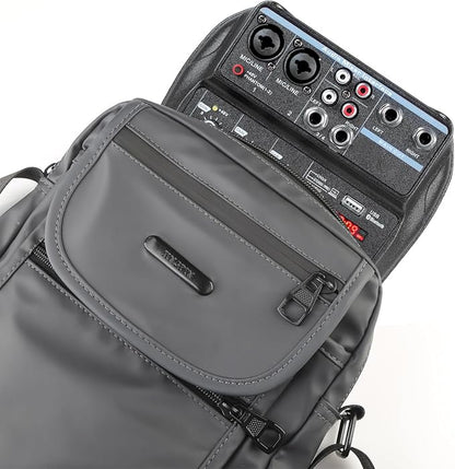 Dj Mixers 4 Channel Audio Mixer Sound Board with Bluetooth, Portable Usb Audio Interface with 48V Phantom Power Small Sounds Mixer Board with FX Delay Effect for Streaming