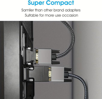 TECHTOBOX Active DVI to VGA Adapter, Uni-Directional DVI-D 24+1 to VGA Connectors, Gold-Plated,1080P Full HD Compatibility for HDTV, PC,Laptop, Monitor, Projector