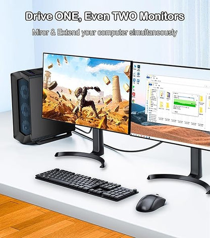 DisplayPort to VGA Cable 6FT, Display Port DP to VGA Adapter, 1080P@60Hz Video Cord from Laptop/Computer (DP) to Monitor/Projector (VGA), (Not Bidirectional, Not for HDMI or USB)