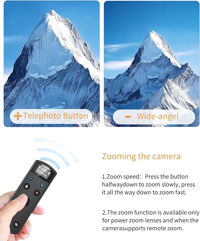 Compatible with Fujifilm Camera Wireless Remote Control - Aodelan Rechargeable Shutter Release with OLED Screen for X-H2,X-H2S,X-T4,X-T5,X-T3,X-S20,X-S10,X-T50,X-T30 II,X-T30,X-M5,X100VI,X-E5,X Half