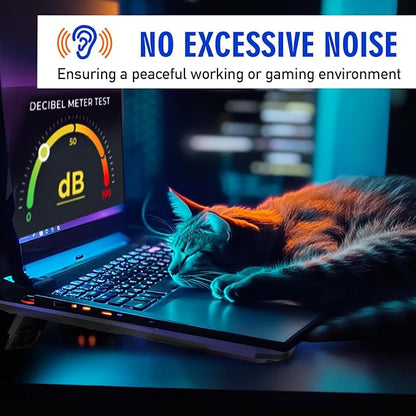 NAGAN Laptop Cooling Pad with 3 Fans, Ergonomic Cooling Pad for Laptop with Dual USB 2.0 Ports, USB Powered Metal Mesh Gaming Notebook Cooler, Fits 15-17.3 inch Laptops