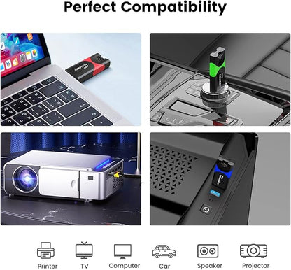 32GB USB 3.0 Flash Drive 10 Pack KOOTION Thumb Drive 3.0 Retractable 32G Zip Drive Ultra High Speed USB Stick Jump Drive Rugged Memory Stick with LED Indicator for Data Storage and Transfer