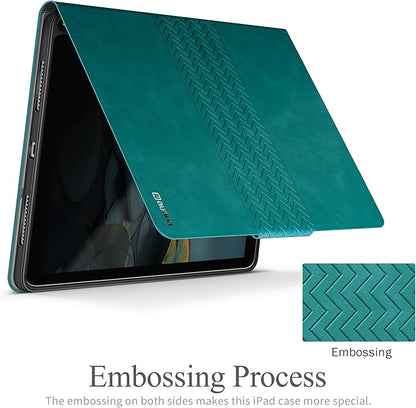 auaua Case for iPad (A16) 11th Generation 11 Inch 2025, iPad 10th Generation 10.9 Inch 2022, with Pencil Holder, Auto Sleep/Wake, Adjustable Stand, PU Leather (Green)
