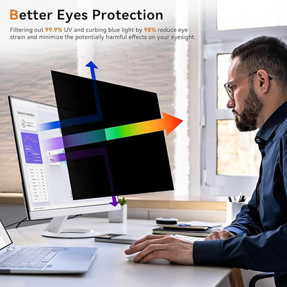 [2-Pack] 34 Inch Computer Privacy Screen for 21:9 Aspect Ratio Widescreen Monitor, Eye Protection Anti Glare Blue Light Computer Monitor Privacy Filter, Removable Anti-Scratch Screen Protector Film 34