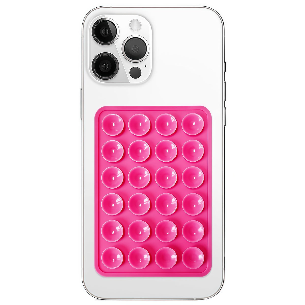 Anteel Silicone Suction Phone Case Mount, Non Slip Sticky Phone Grip for Cellphone, Silicon Adhesive Suction Cup Phone Mount, Strong Grip Holder for Selfies and Videos (Light Pink)
