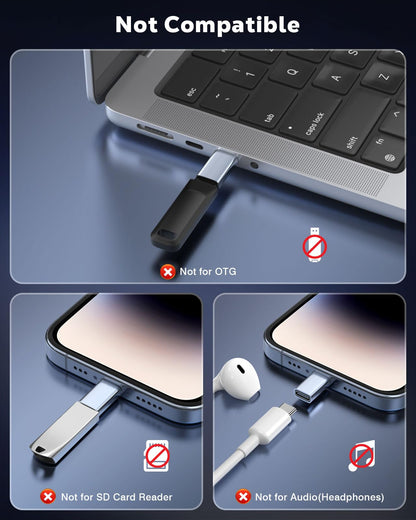 MoKo USB C to Lightning Adapter for iPhone 14/13/12, 2 Pack
