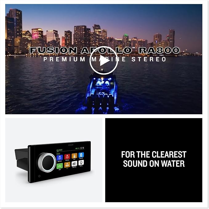 Garmin® Fusion Apollo™ MS-RA800 Marine Stereo, Premium Touchscreen Stereo with Built-in Wi-Fi® Connectivity