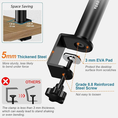 Set of 2 Studio Monitor Stands Desk Clamp Desktop Speaker Stands with Isolation Pads