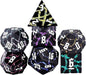 Dice Set D&D,Dungeons and Dragons Metal Dice Set with Box, Crack Glitter Polyhedral Dice for Role Playing Game (Matte Black 7 Colors)