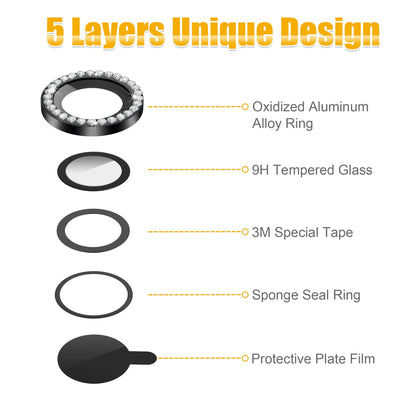 AGVEE 3+3 6 Pack for iPhone 14 Pro & Max Camera Lens Protector Cover