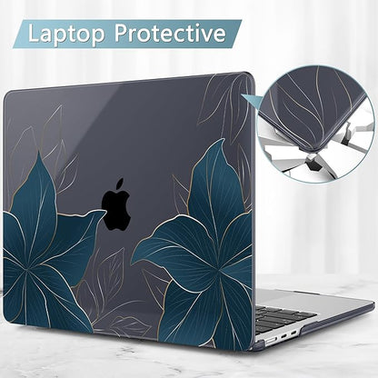 May Chen for MacBook Air 13.6 Inch Case 2025/2024/2023/2022 Release (Model A2681 A3113 A3240, M2 M3 M4 Chip) – Hard Shell Laptop Cover with Keyboard Cover & Screen Protector，Golden Flowers