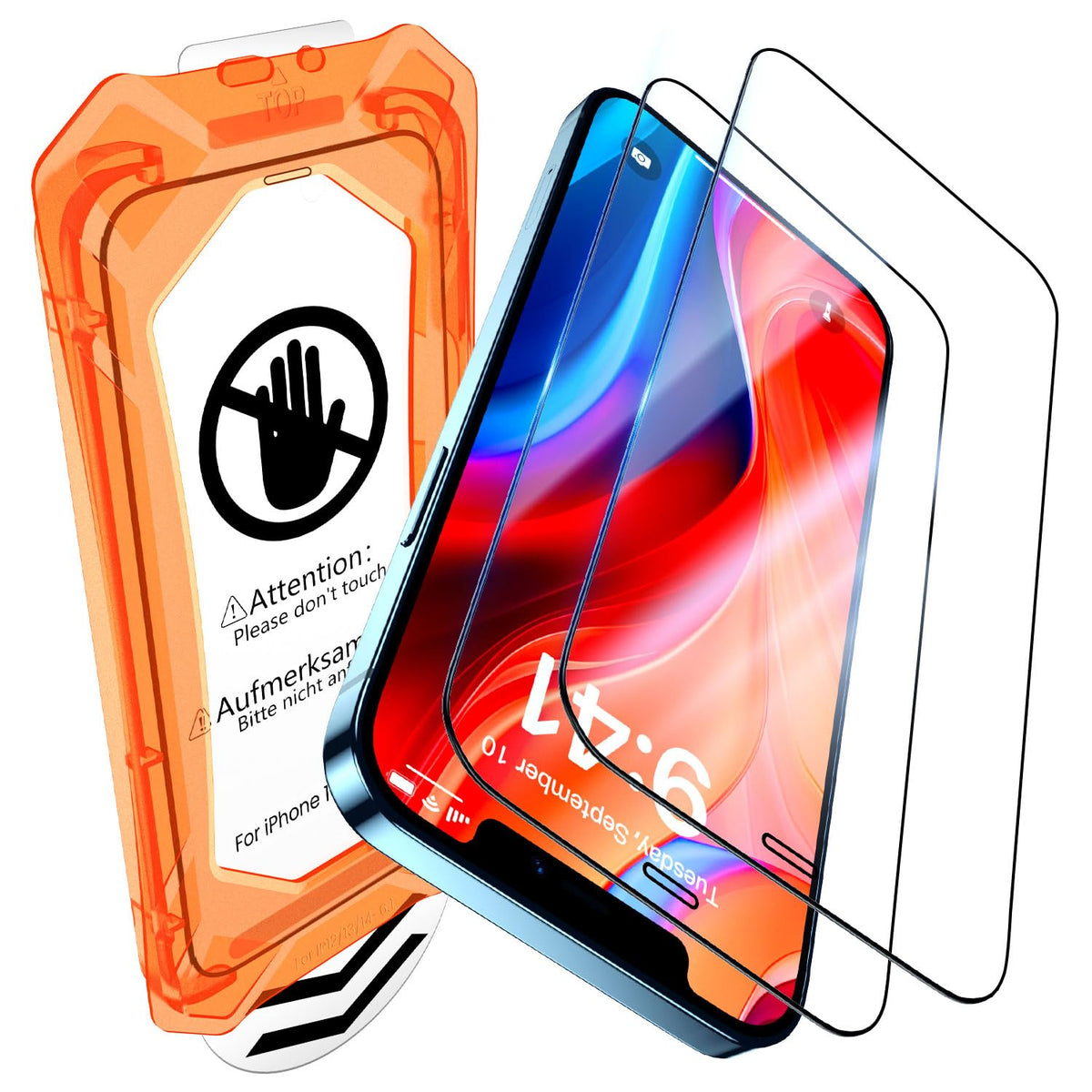 UniqueMe for iPhone 15 / iPhone 16 Screen Protector - [Military Grade Shatterproof & 9H+ Hardness] Screen Protector 16/15 Tempered Glass Full Coverage Protection, Easy Installation, 2 Packs