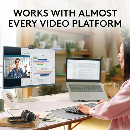 Logitech Brio 101 Full HD 1080p Webcam for Meetings, Streaming, Desktop, Laptop, PC - Built-in Mic, Shutter, USB-A, Teams, Zoom - Black