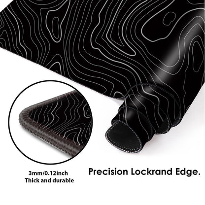 Galdas Mouse Pad For Gaming,XXL XL Large Mouse Mat Long Extended MousePad Desk Mat Non-Slip Rubber Mice Pads Stitched Edges Thin (31.5 x 11.8 x 0.12 Inches) Topographic Map