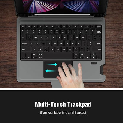 Nillkin 12.9 inch iPad pro case with Keyboard, Magic Keyboard for iPad Air 13 2024 and iPad Pro 12.9 (6th, 5th, 4th, 3rd Gen), Detachable Backlit Magnetic Keyboard Case, Slide Camera Cover, Black
