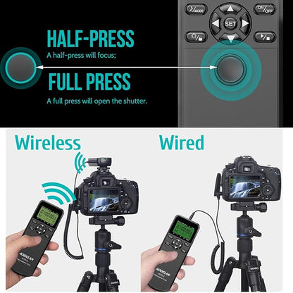 Wireless Shutter Camera Remote Intervalometer Timer Compatible with Nikon Z7, Z7-II, D750, D780, D7500, D7200, D5500, D5300, D610, D600, D90, P7700, P7800, P950; Replaces Nikon MC-DC2
