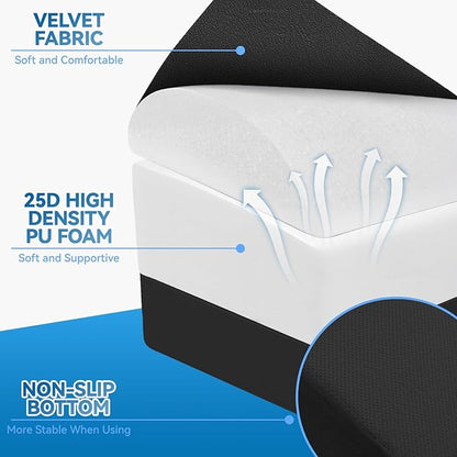 Adjustable Foot Rest for Under Desk at Work - 3-in-1 Ergonomic Foot Stool with Zipper Connection, Height Adjustable for Office, Home & Gaming (Black)
