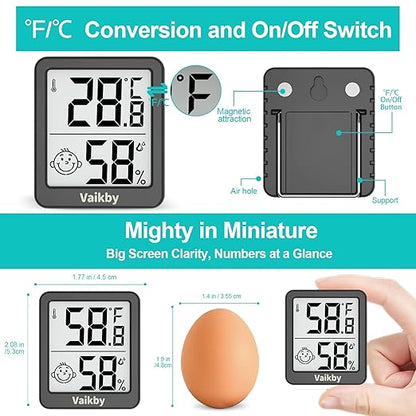 Indoor Humidity Meter Hygrometer 3Pack, Room Thermometer for Accurate Room Temperature Monitor, Digital Hygrometer with Indoor Thermometer for Home, Baby Nursery, and Humidity Sensor Enhanced Comfort