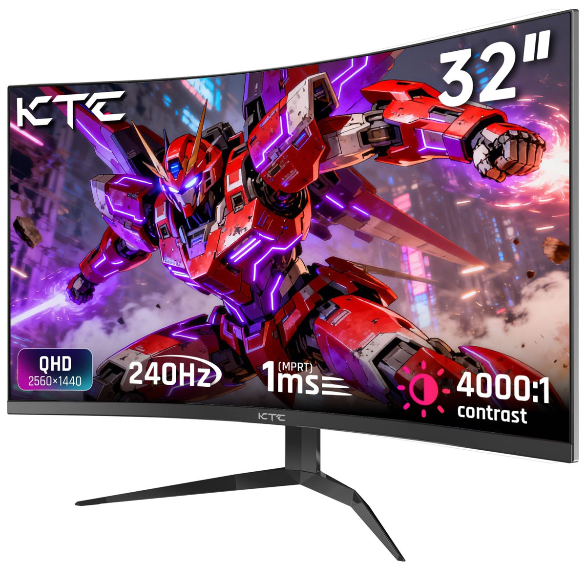 KTC 32 inch 240Hz Curved Gaming Monitor, 1080P Curved Monitor 1ms, H32S17F