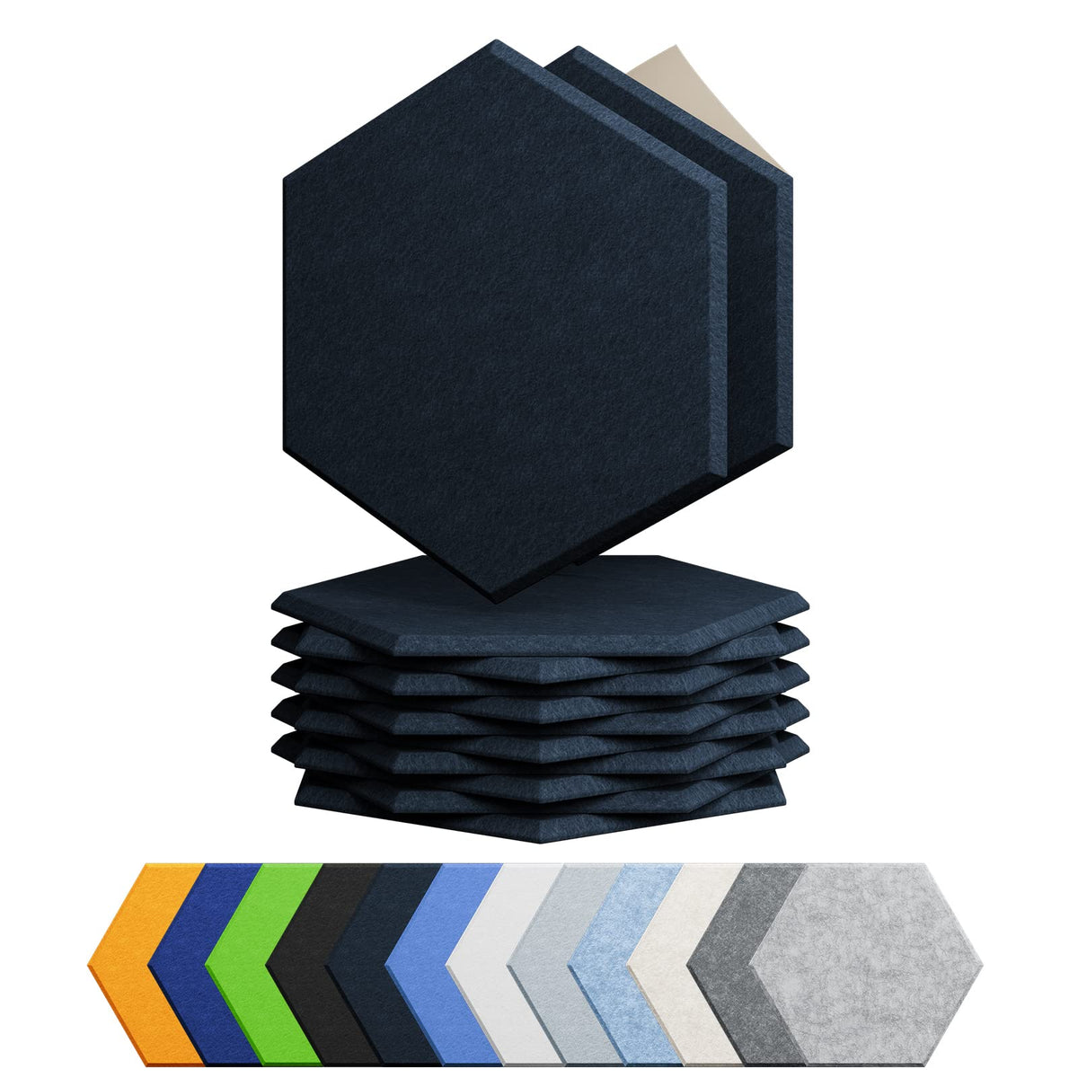 12 Pack Hexagon Acoustic Panels Self Adhesive Sound Proof Foam(Silver Gray)