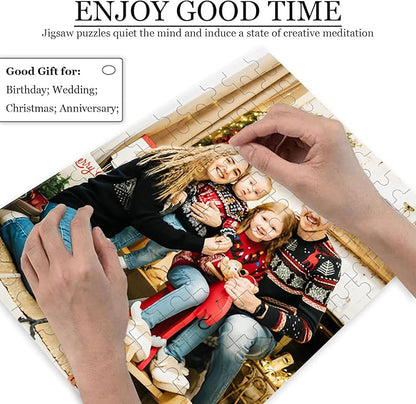 Custom Puzzle 120/200/300/500/1000/1500 Pieces, Personalized Puzzle from Your Own Photos, Customized Picture Jigsaw Puzzle Gift for Christmas Wedding Birthday Family