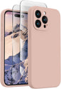 FireNova Designed for iPhone 15 Pro Case, Silicone Upgraded [Camera Protection] Phone Case with [2 Screen Protectors], Soft Anti-Scratch Microfiber Lining Inside, 6.1 inch, Pinksand