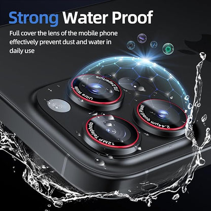 Camera Lens Protector for iPhone 16 Pro Max/iPhone 16 Pro/iPhone 15 Pro Max/iPhone 15 Pro/iPhone 14 Pro Max/14 Pro , [Military Grade Shatterproof][Full Coverage Metal] [Strong Adsorption] 9H Metal Aluminum Alloy Tempered Glass Camera Screen Cover, [Cas...