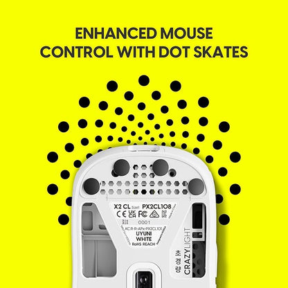 Pulsar Gaming Gears X2 Crazylight Wireless Gaming Mouse, Ultra Lightweight 1.23 oz (35g), Optical Switch, 32000 DPI, 750 IPS, XS-1 Sensor, 8k Compatible (Uyuni White)