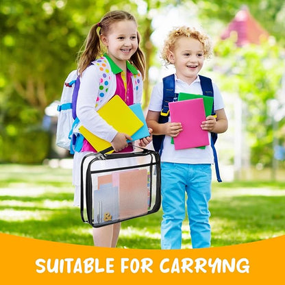 8 Packs Toy Storage Bags with Zipper, Clear PVC Organizing Bags, Reusable Toy Storage Organizer with Portable Handle, Travel Waterproof Organizer Bags for Building Blocks, Puzzle, Toys and Books