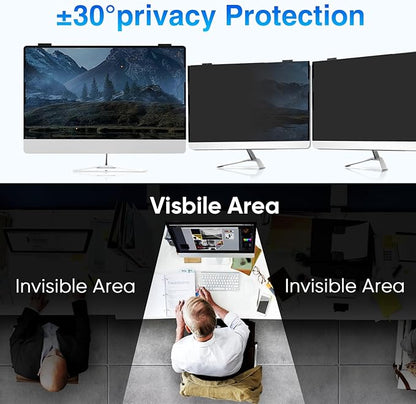Magnetic 23.8 Inch Computer Screen Privacy Shield, Privacy Screen Filter for Frameless Monitor Widescreen 16:9 Aspect Ratio, Blue Light Protector, Anti-Spy & Anti-Scratch