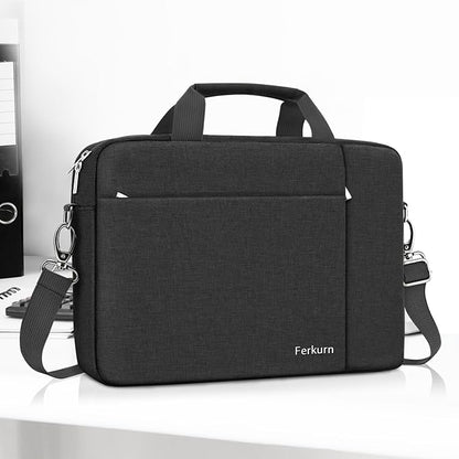 Ferkurn Laptop Bag Case for Women Men Computer Bag Compatible with HP Envy Pavilion Omen/LG Gram/MSI/Dell Inspiron XPS/Lenovo/Acer, Shoulder Strap Carrying Messenger Briefcase, Black, 14 Inch