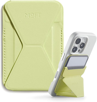 MOFT Magnetic Wallet Stand Compatible with iPhone 16/15/14/13/12 Series, Angle Adjustment & Magsafe Compatible MOVAS Phone Stand,Soft Avocado