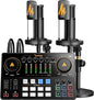 MAONO Podcast Equipment Bundle for 2: Audio Interface Mixer with 2 XLR Condenser Mic Noise Reduction Podcast Streaming MaonoCaster E2 Gen2B